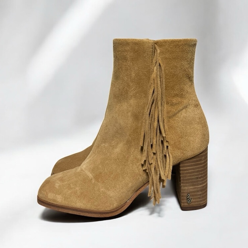🌻NWOT NEW Sam Edelman Ona Brown Suede Fringe Booties Size 6
